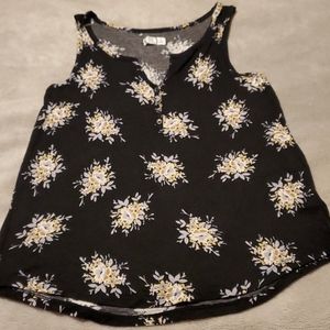 Black floral tank